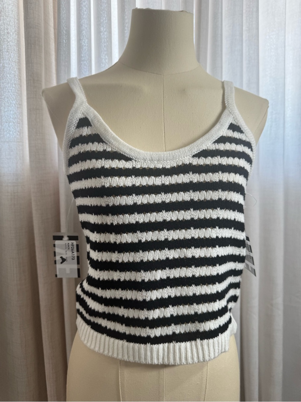 HYFVE Black & White Striped Knit Tank